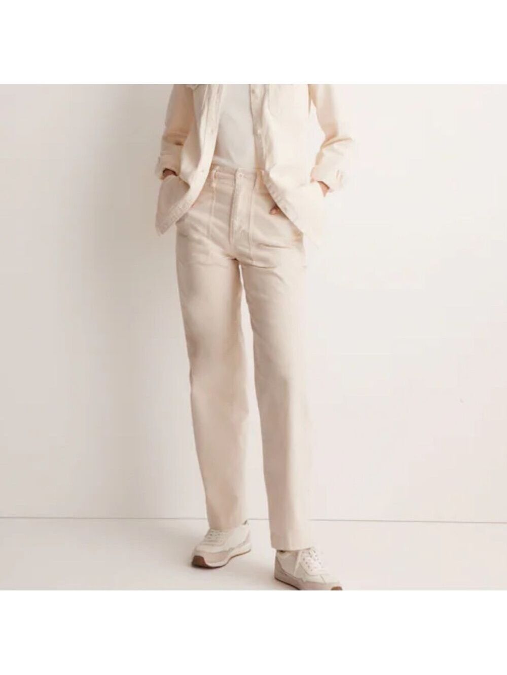 Madewell Cream Perfect Vintage Wide Leg Utility Edition Pants Size 28